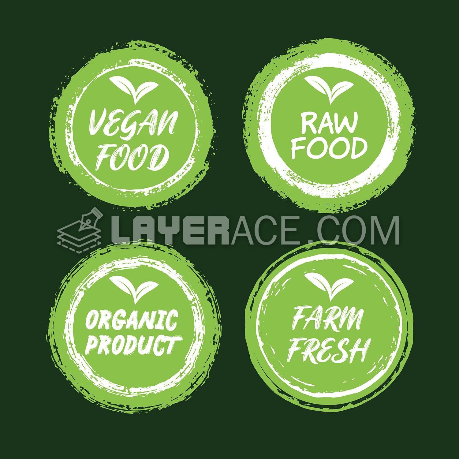 Healthy Ecology Bio Emblems or Badges