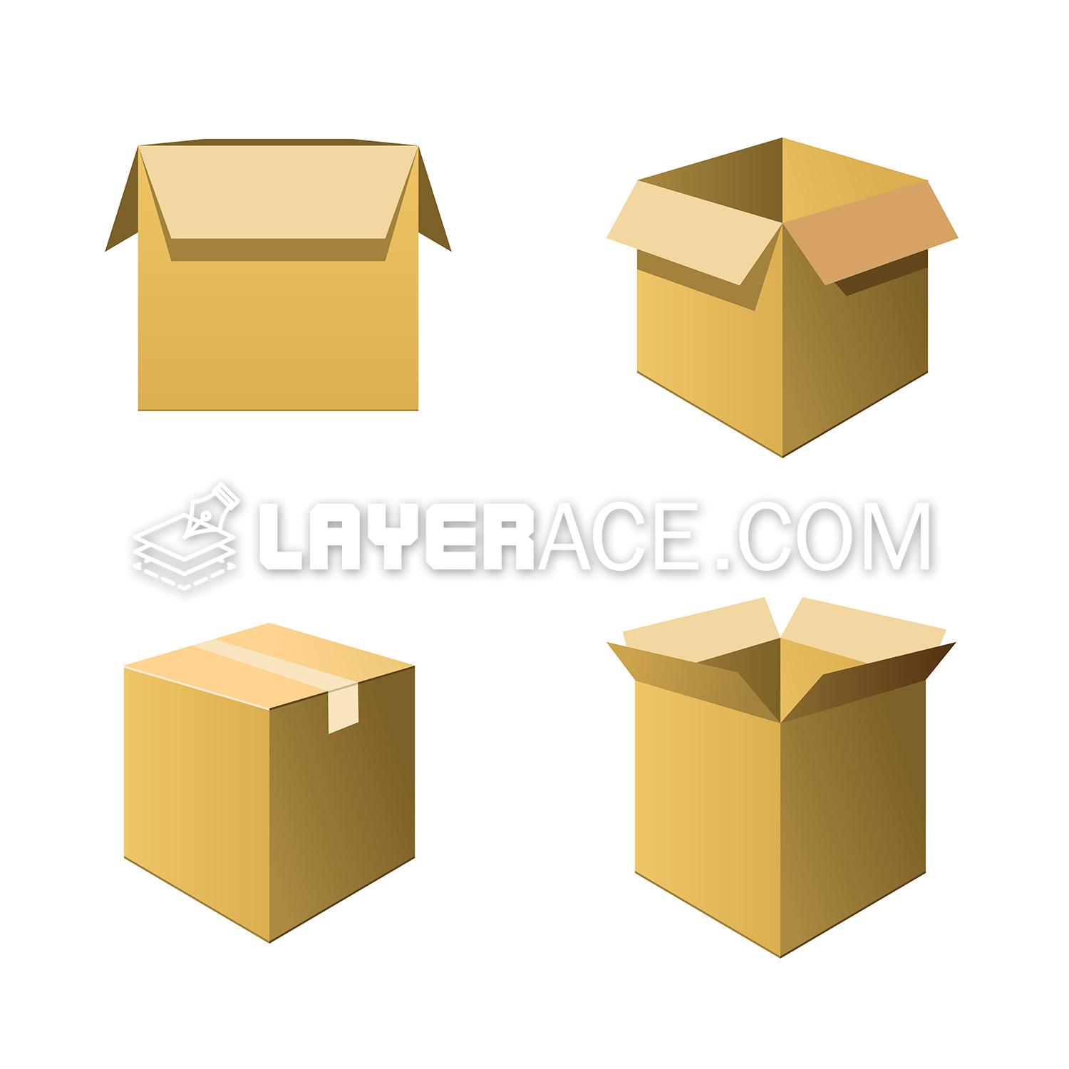 Vector Cardboard Boxes