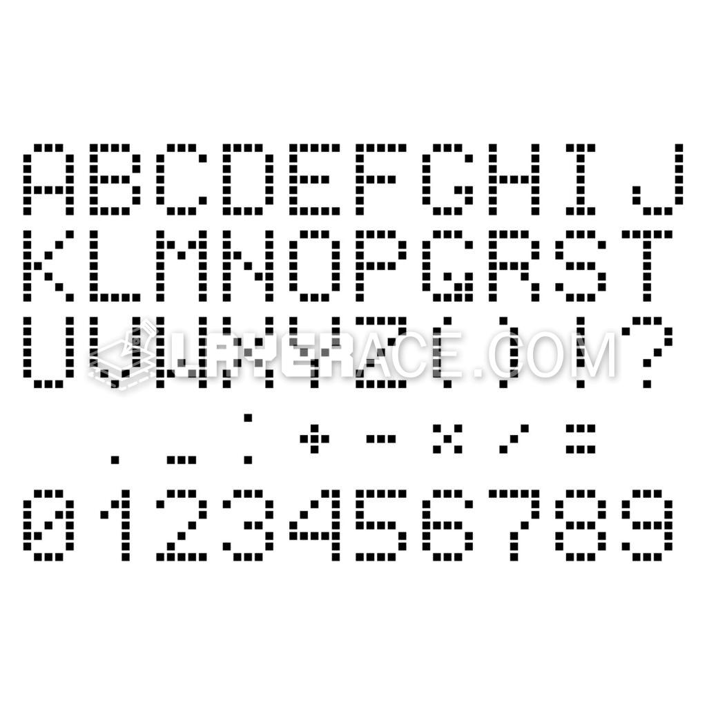 Digital Pixel Font Vector