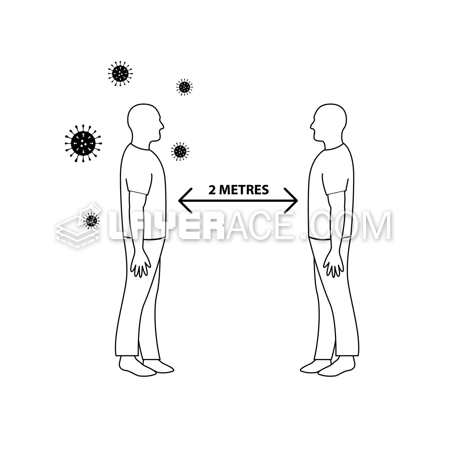 Social Distancing Illustration