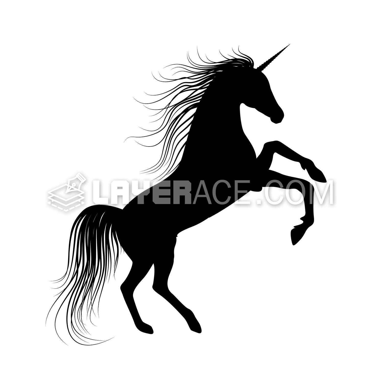 Black Vector Unicorn Silhouette