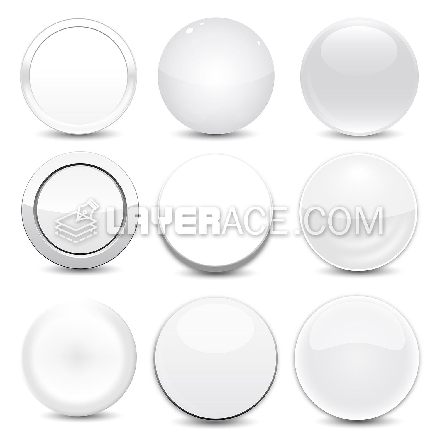 Vector White Round Button