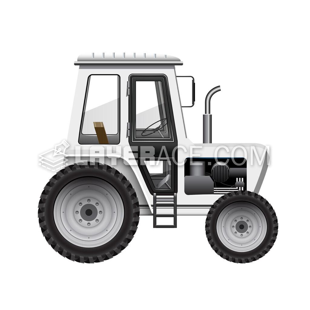White Vector Tractor