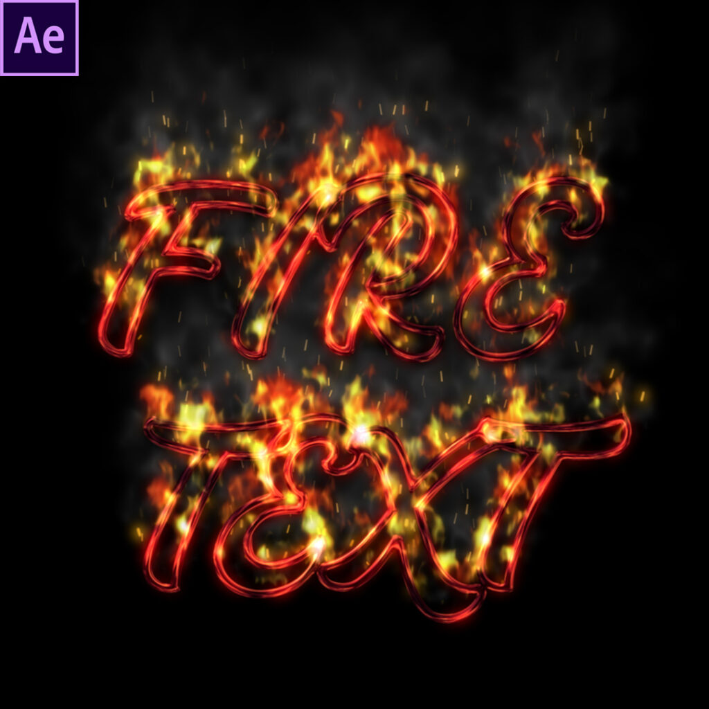 After Effects Fire template for text or logo